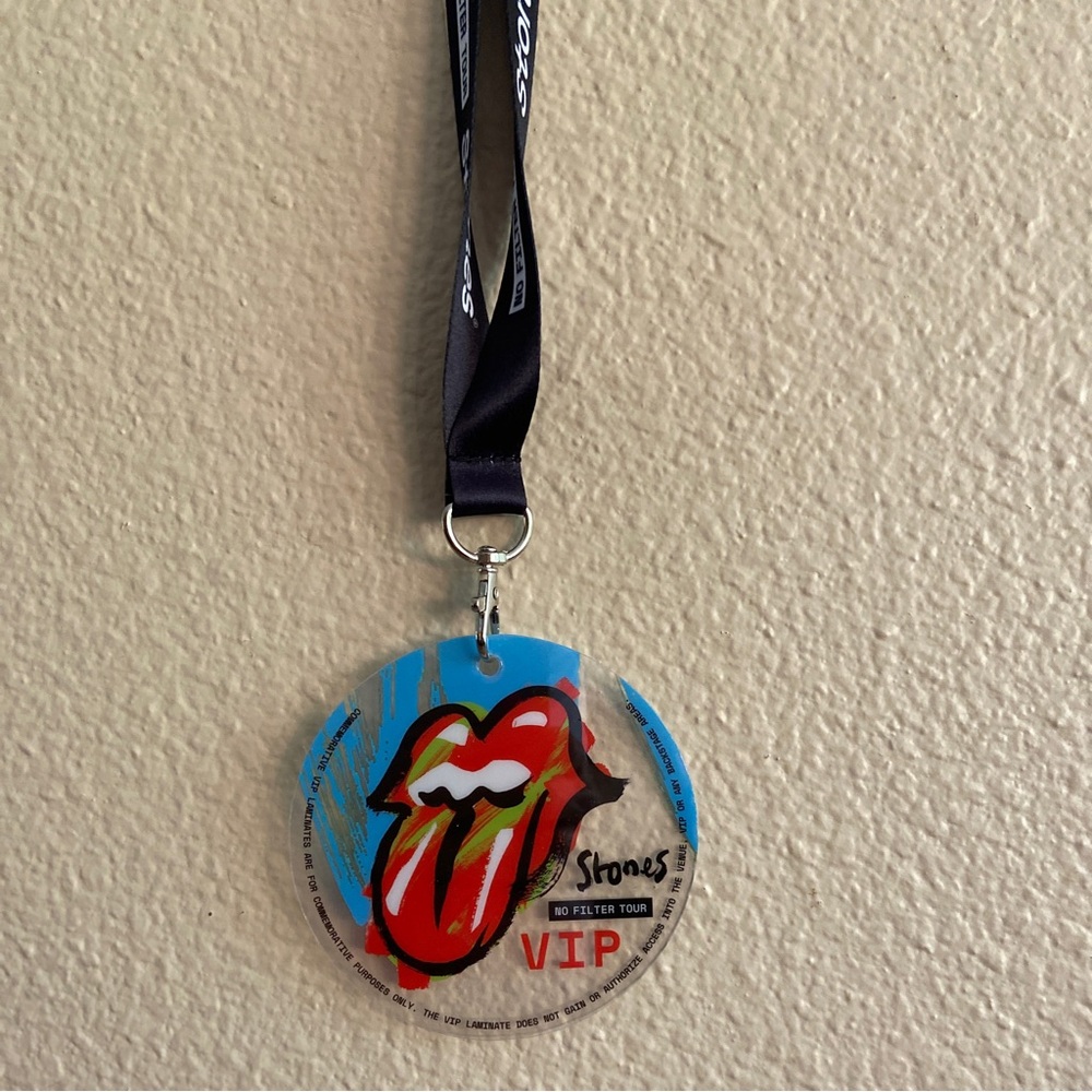 The Rolling Stones No Filter 2021 Tour VIP Lanyard and Laminated badge.  👅